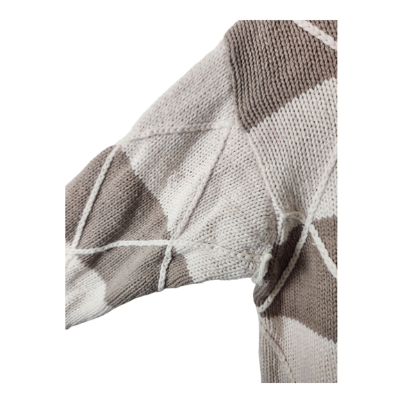 Vintage Milano Heavyweight Colorblocked Neutral Turtleneck Pullover Sweater - Picture 5 of 8